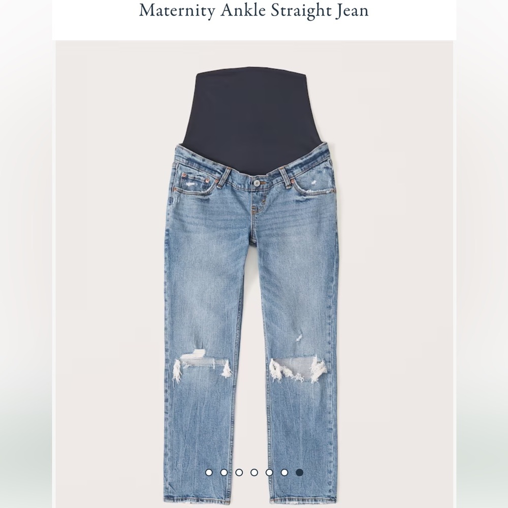 Abercrombie and Fitch Maternity Ankle Straight Jean - Medium Destroy